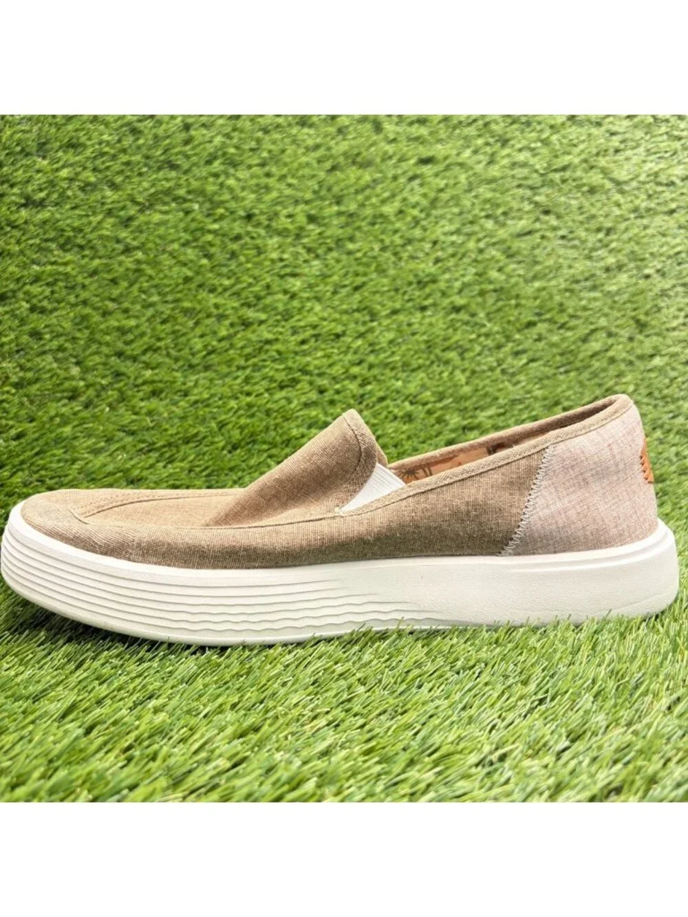 Hey Dude Sunapee M Craft Mens Size 11 Tan Cream Athletic Casual Slip On Shoes
